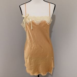 Victoria secret satin gold slip nightgown size M